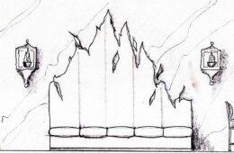 Flame Banquette Study Drawing