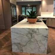 Herringbone patterned  custom hardwood floor